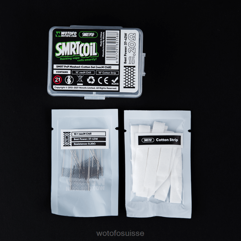 Wotofo SMRT ensemble en coton et maille pnp refroidissement nexmesh | Wotofo Puff XH2PT317