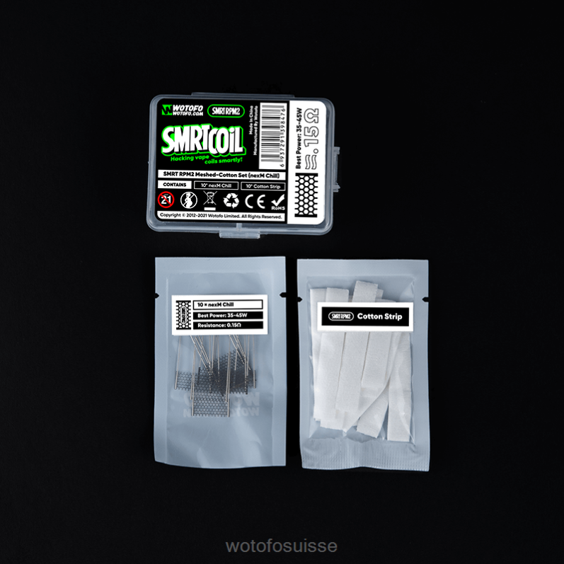 Wotofo SMRT ensemble en coton mesh rpm2 Turbo Nexmesh | Wotofo Vapes Review XH2PT366