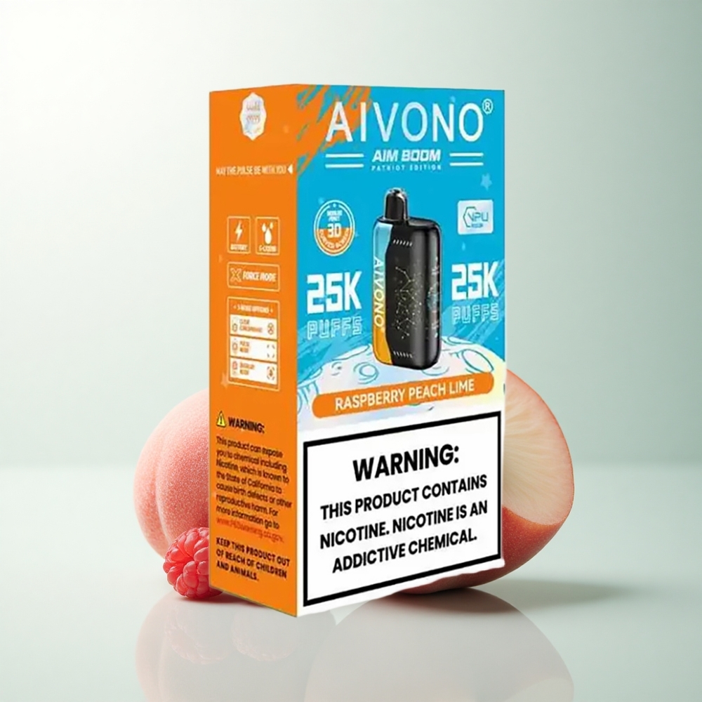 Aivono Aim Boom 25000 Puffs Framboise Pêche Citron Vert Type-C 650mAh 1.2Ω
