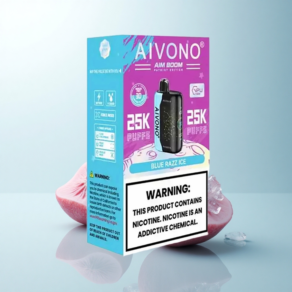 Aivono Aim Boom 25000 Puffs Glace Framboise Bleue Sans Nicotine 28ml