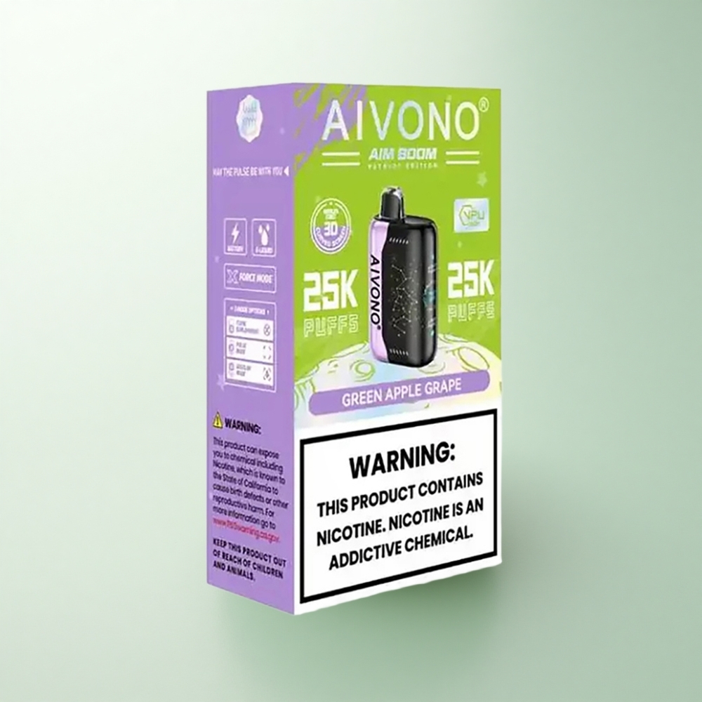 Aivono Aim Boom 25000 Puffs Pomme Verte Raisin 650mAh Type-C 90g