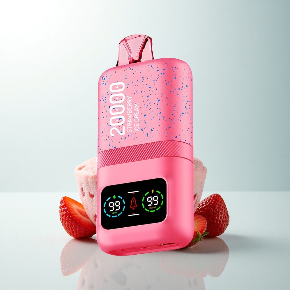 Aivono Aim Magic 20000 Puffs Crème Glacée à la Fraise avec Double Mesh et Affichage LCD