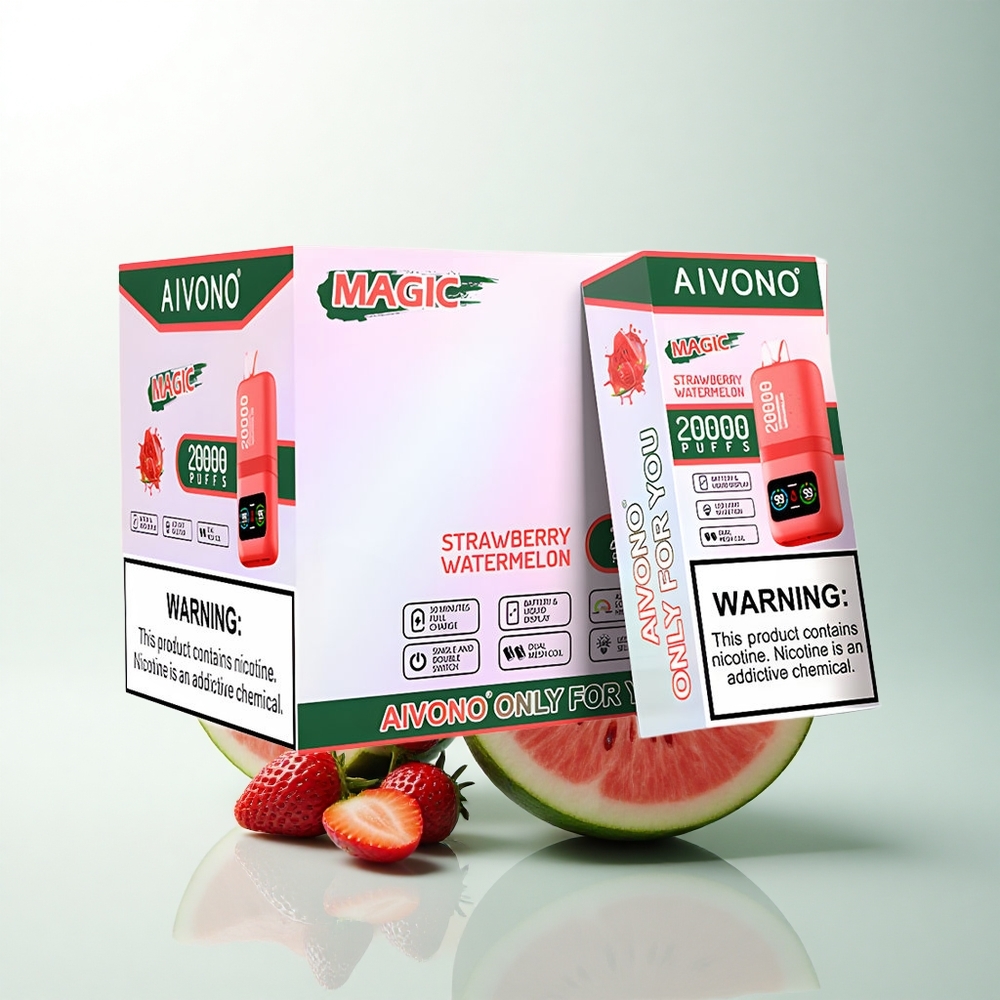Aivono Aim Magic 20000 Puffs Fraise Pastèque Dual Mesh LCD Rechargeable