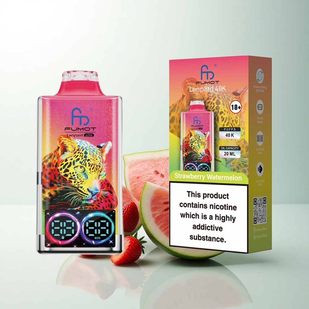 Fumot Leopard 40K Puffs Fraise Pastèque 5% Nicotine Dual Mesh 700mAh