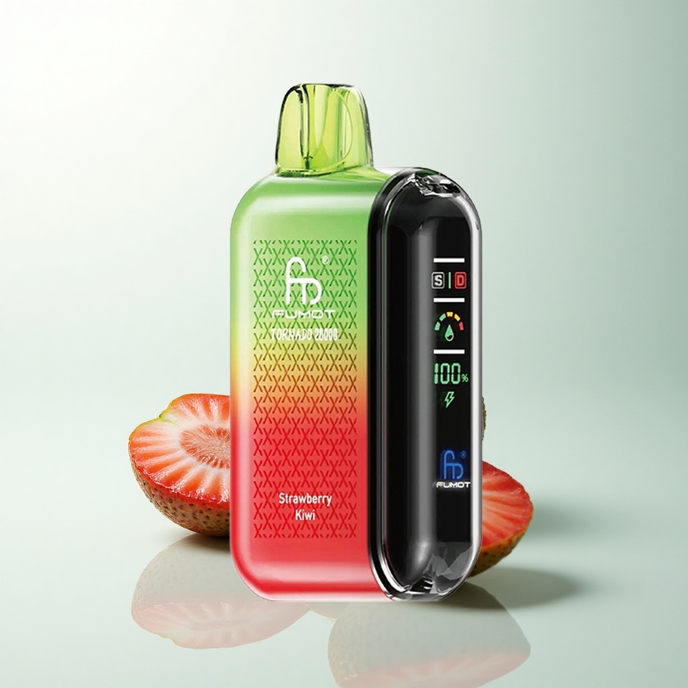 Fumot Tornado 20000 Puffs Fraise Kiwi Double Mesh Affichage Intelligent
