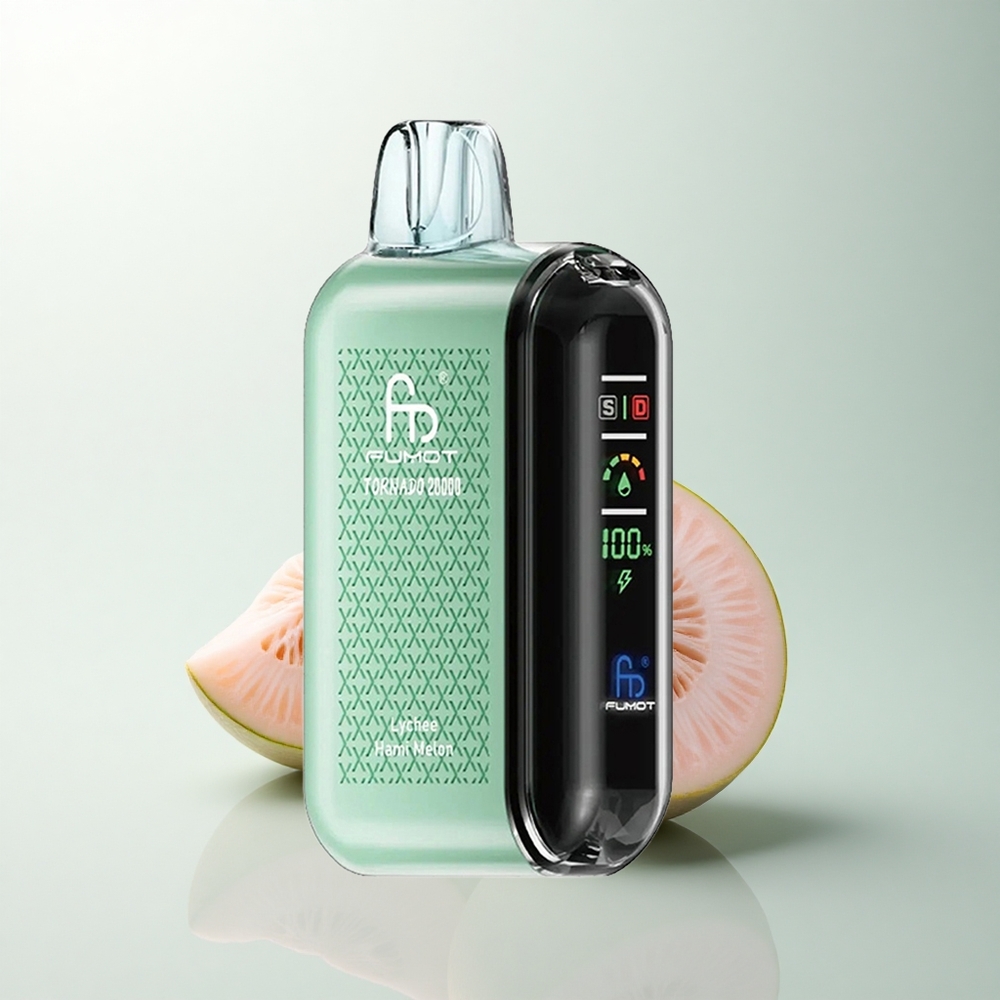 Fumot Tornado 20000 Puffs Litchi Melon Hami à Double Mesh Coil et Affichage Intelligent