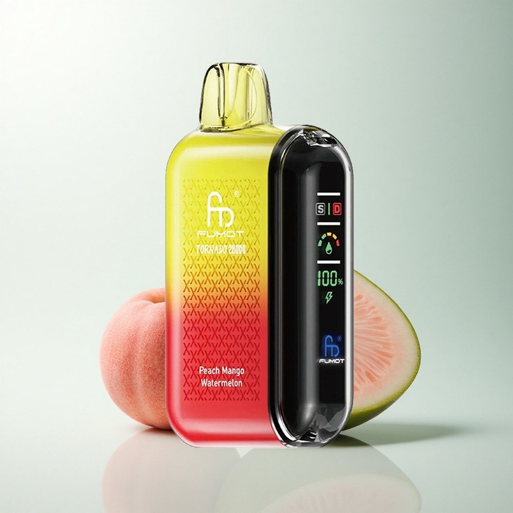 Fumot Tornado 20000 Puffs Pêche Mangue Pastèque avec Double Mesh et Contrôle d'Airflow