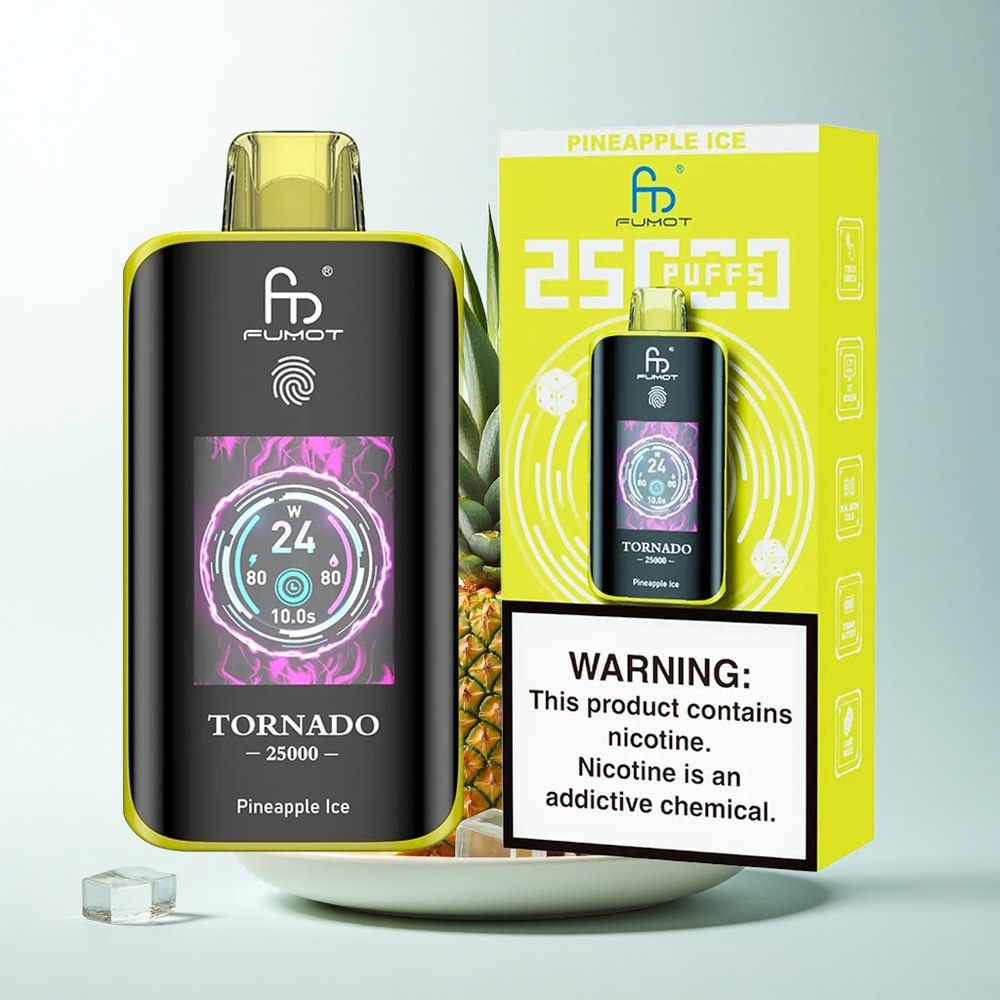 Fumot Tornado 25000 Puffs Ananas Glace Écran HD 700mAh 20ml