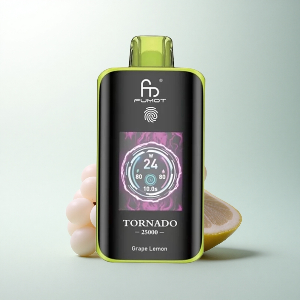 Fumot Tornado 25000 Puffs Citron Raisin Écran HD 700mAh 20ml