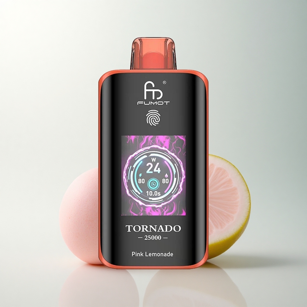 Fumot Tornado 25000 Puffs Citronnade Rose Écran HD 700mAh 20ml