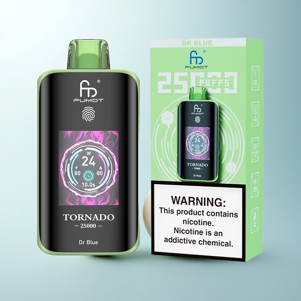 Fumot Tornado 25000 Puffs Dr Blue Écran HD 20ml Type-C