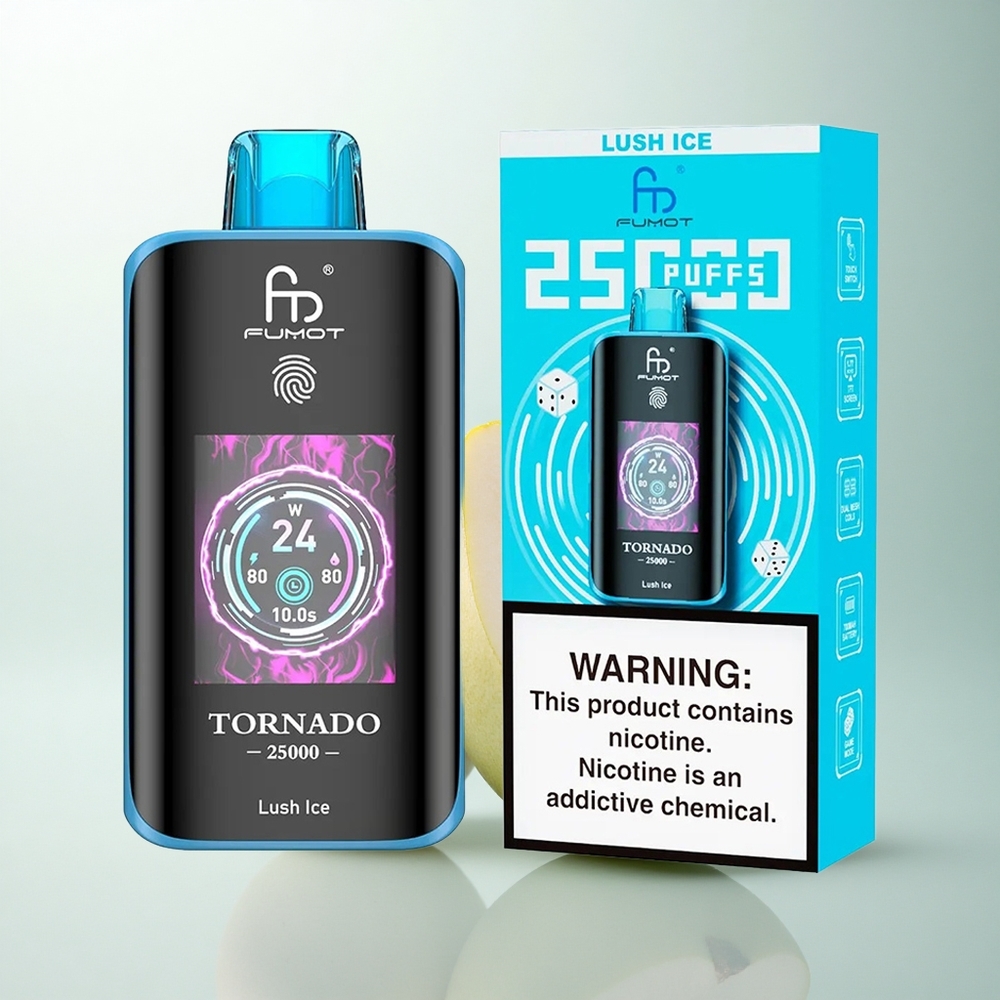 Fumot Tornado 25000 Puffs Glace Rafraîchissante HD avec Batterie Rechargeable 700mAh