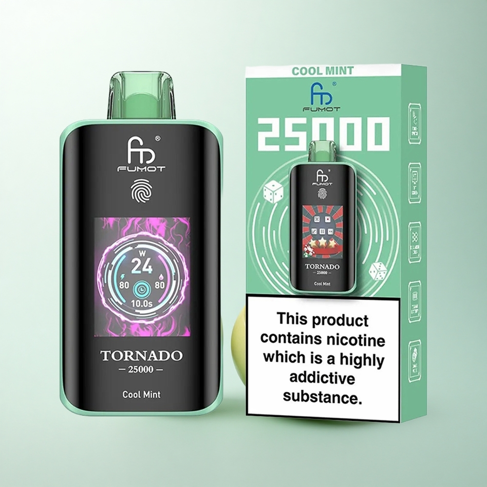 Fumot Tornado 25000 Puffs Menthe Fraîche Écran HD 700mAh 20ml