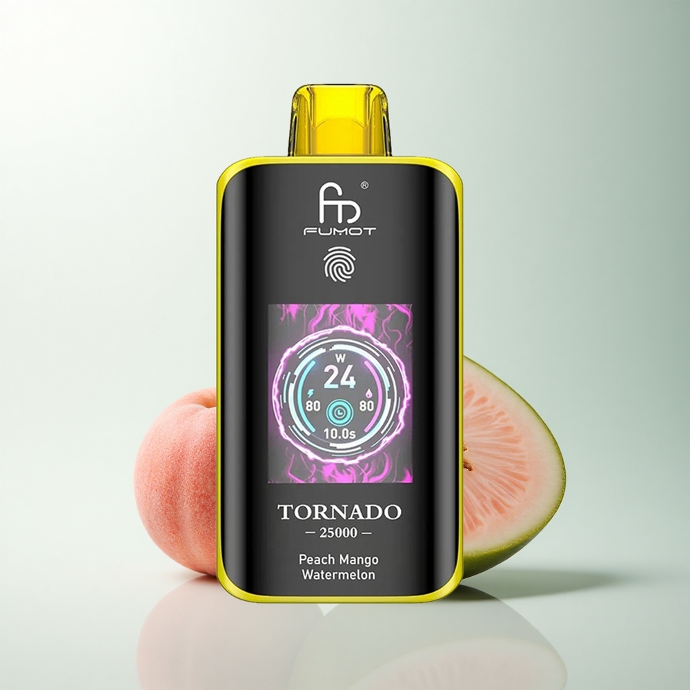 Fumot Tornado 25000 Puffs Pêche Mangue Pastèque Écran HD 700mAh 20ml