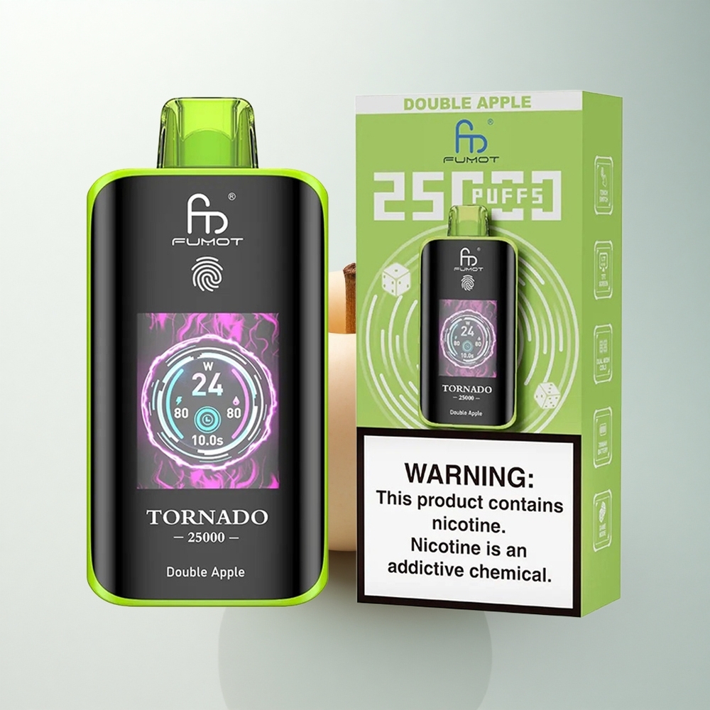 Fumot Tornado 25000 Puffs Pomme Double Écran HD 700mAh Type-C