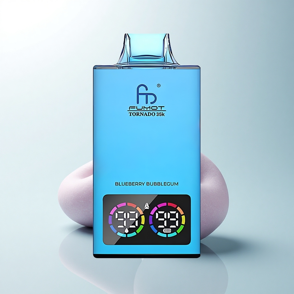Fumot Tornado 35000 Puffs Bubblegum Myrtille Double Mesh Lumières RGB Charge Rapide