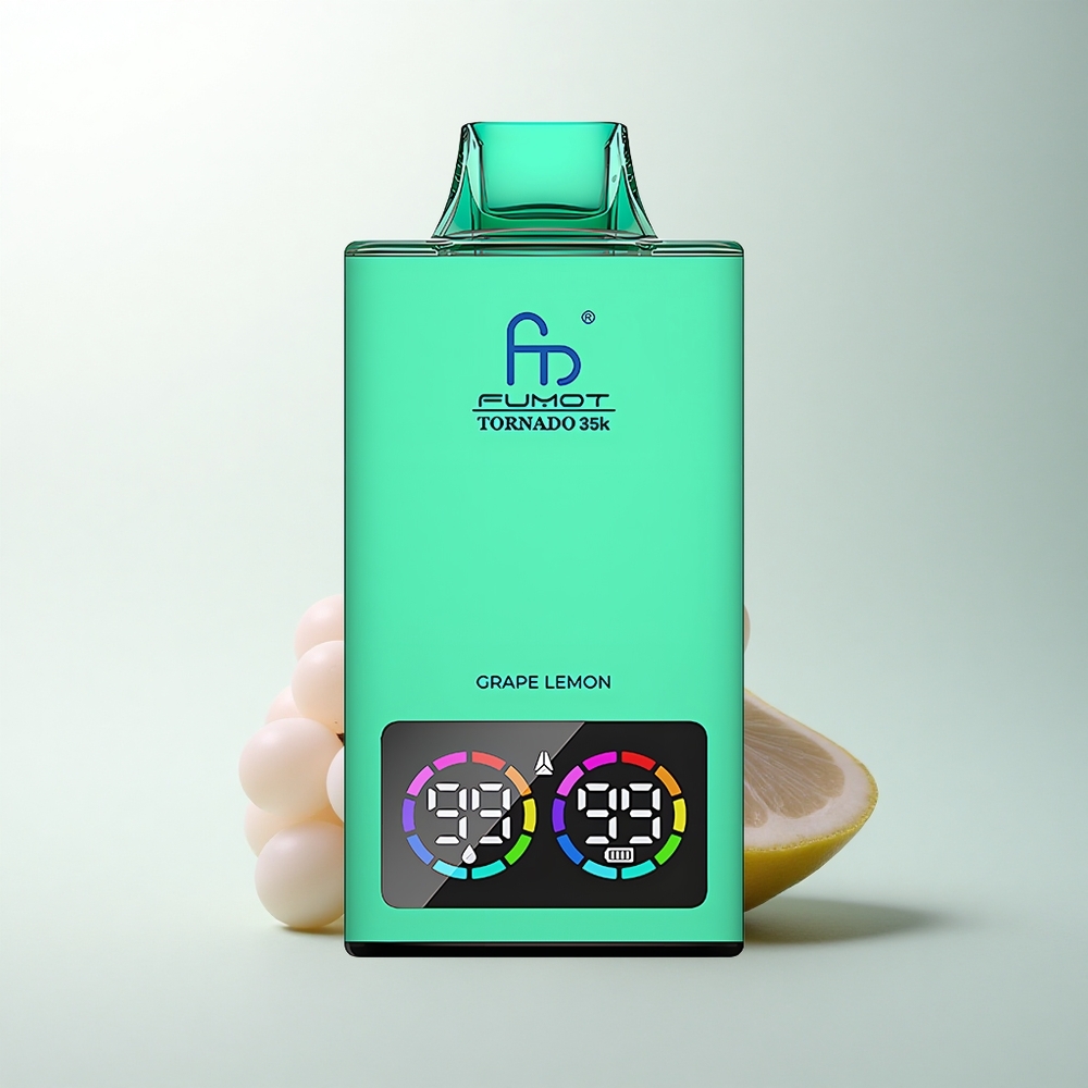 Fumot Tornado 35000 Puffs Citron Raisin Double Mesh Lumières RGB