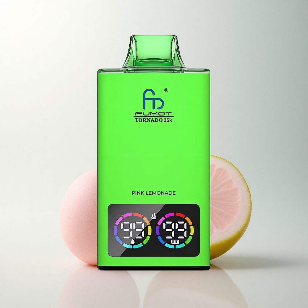 Fumot Tornado 35000 Puffs Citronnade Rose Dual Mesh Lumières RGB
