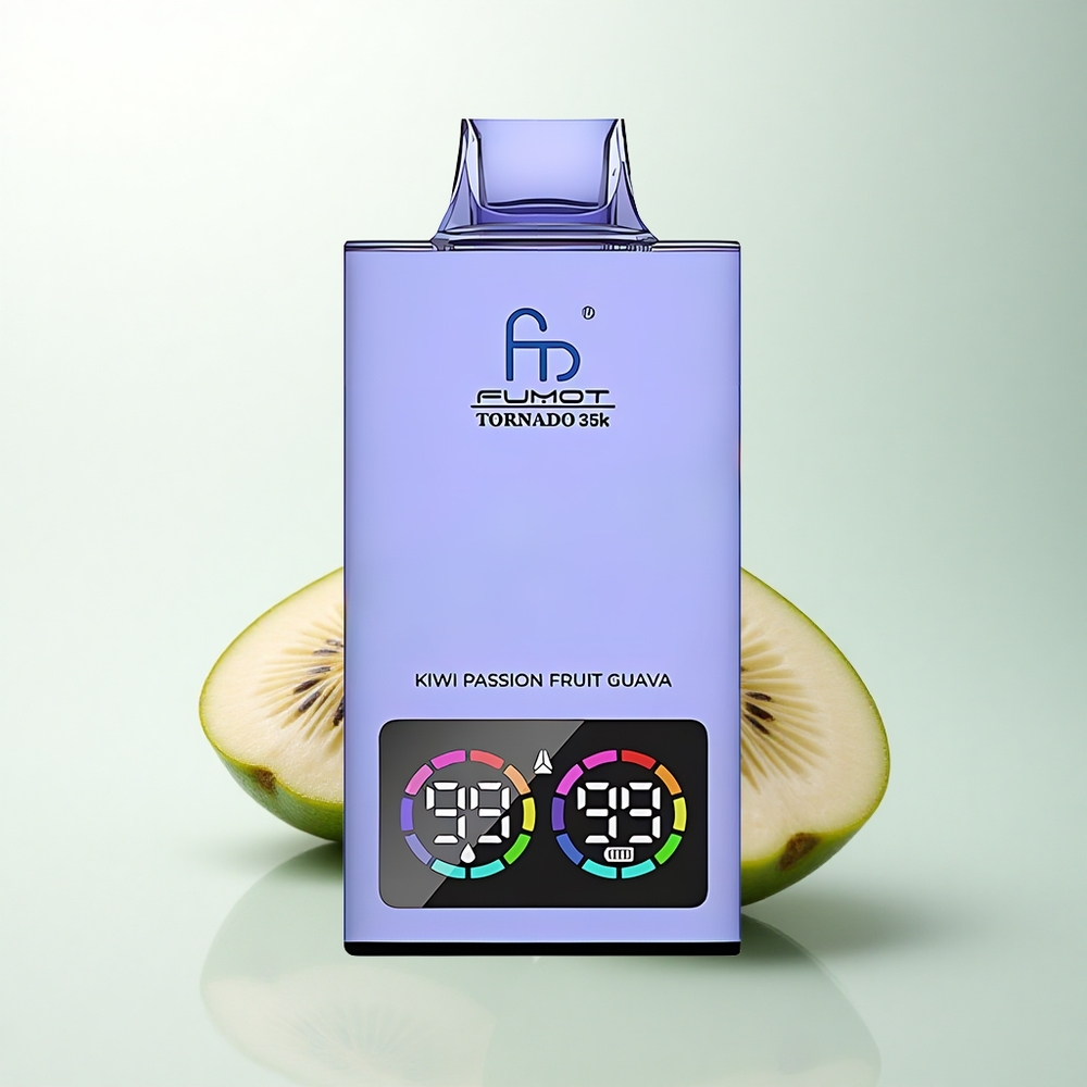 Fumot Tornado 35000 Puffs Kiwi Fruit de la Passion Goyave avec Double Mesh et Lumières RGB