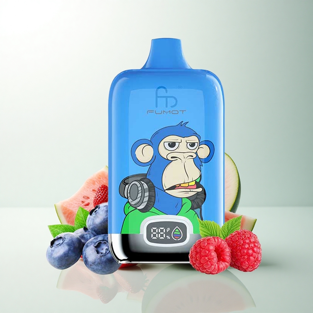 Fumot Tornado Digital Box 12000 Puffs Fraise Pastèque Rechargeable Type-C 20ml