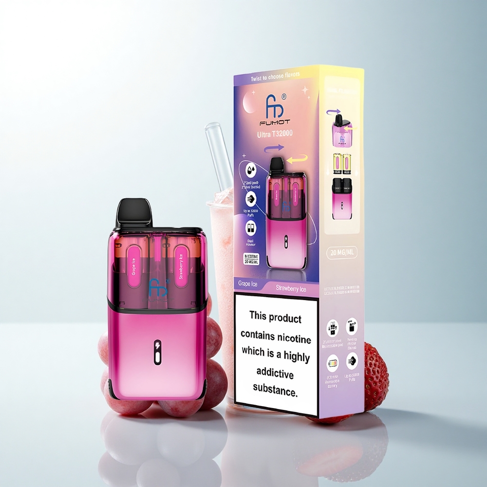 Fumot Ultra T32000 Puffs Glace Raisin - Glace Fraise avec Batterie 800mAh et Chargement Type-C