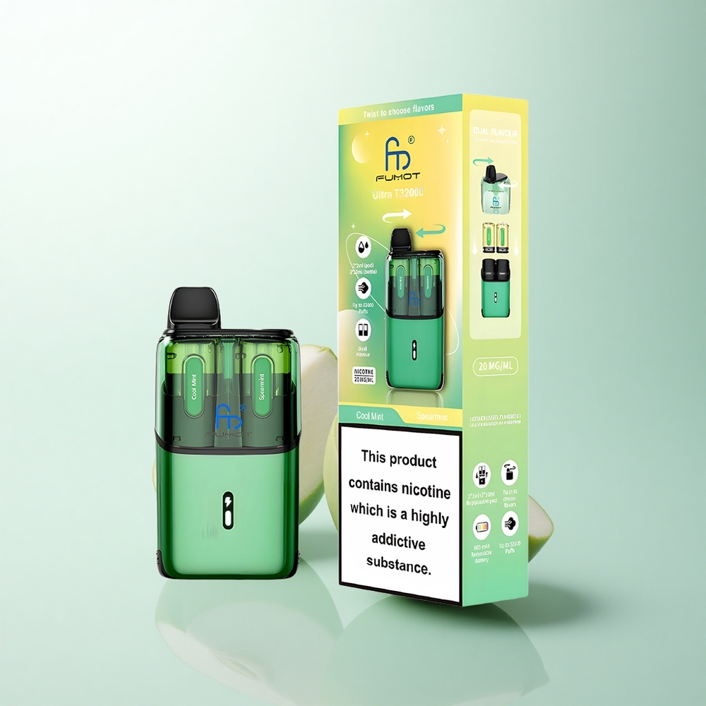 Fumot Ultra T32000 Puffs Menthe Fraîche - Menthe Douce avec 24ml et Charge Rapide Type-C
