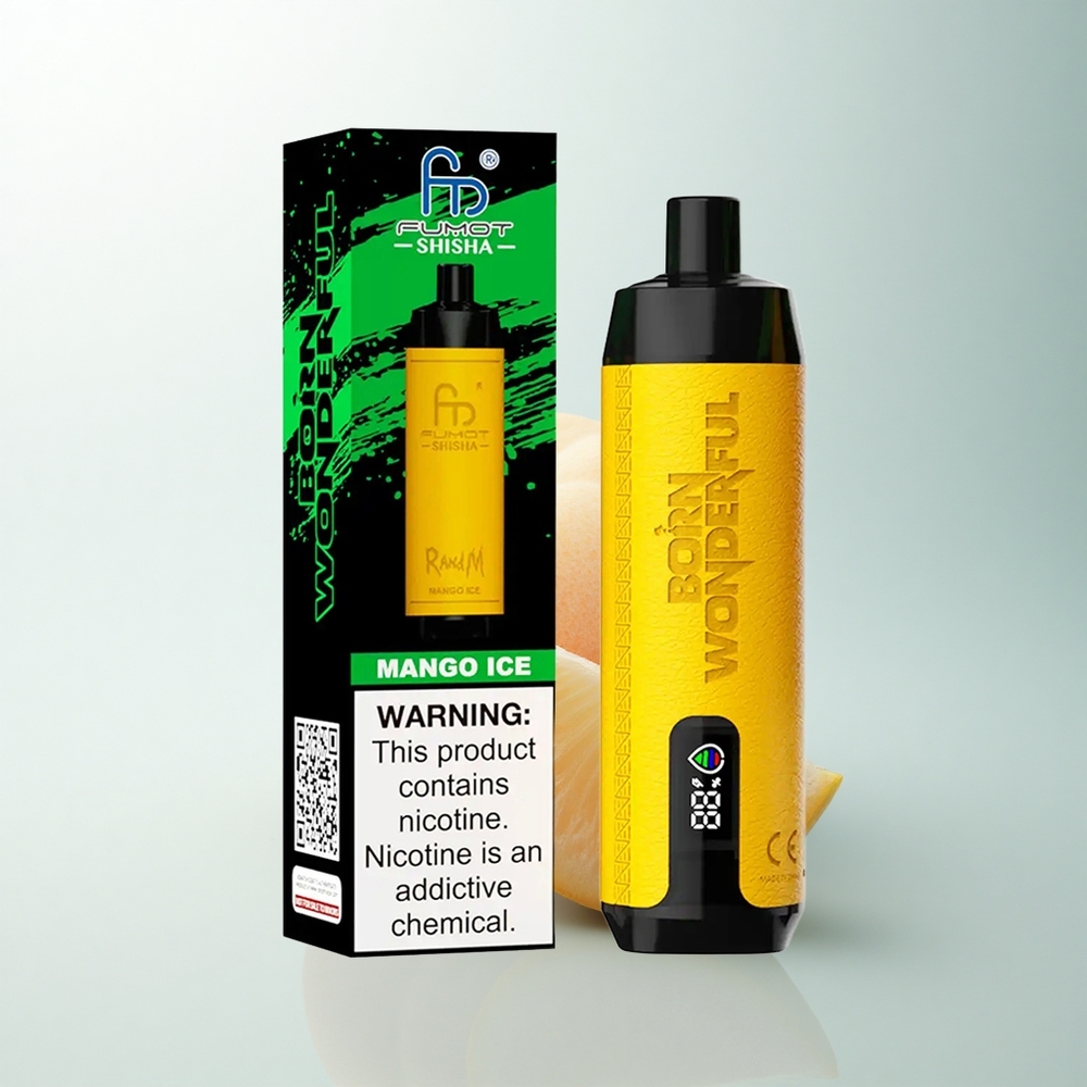 RandM Fumot Shisha 10000 Puffs Glace à la Mangue LED 18ml 0.6ohm