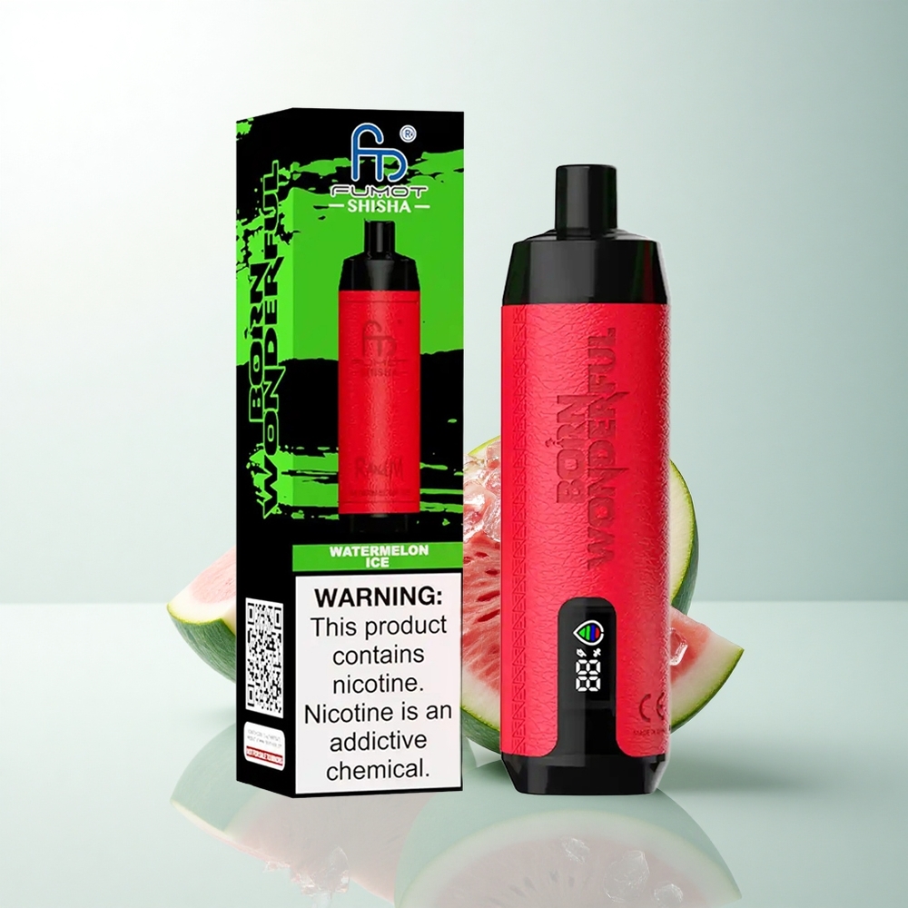 RandM Fumot Shisha 10000 Puffs Glace à la Pastèque avec 18ml et 0,5% de Nicotine