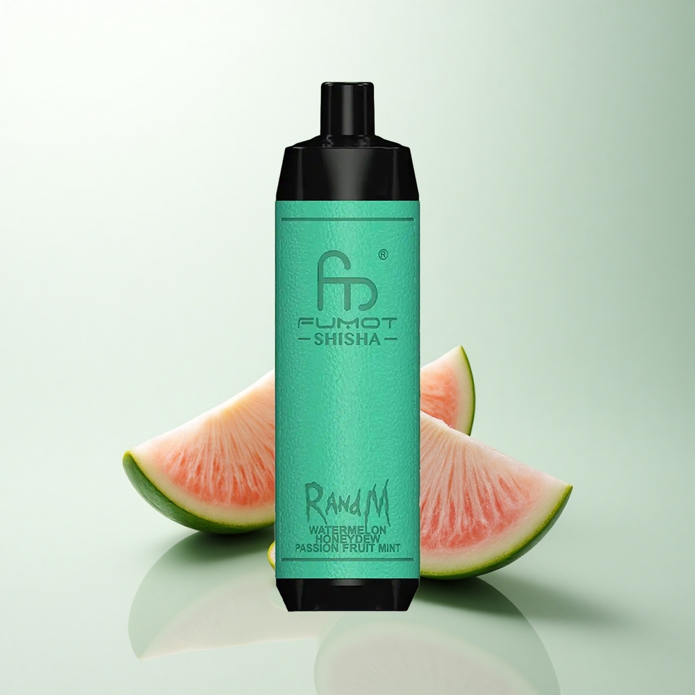 RandM Fumot Shisha 10000 Puffs Pastèque Melon Passion Menthe avec Batterie 850 mAh et Port Type-C
