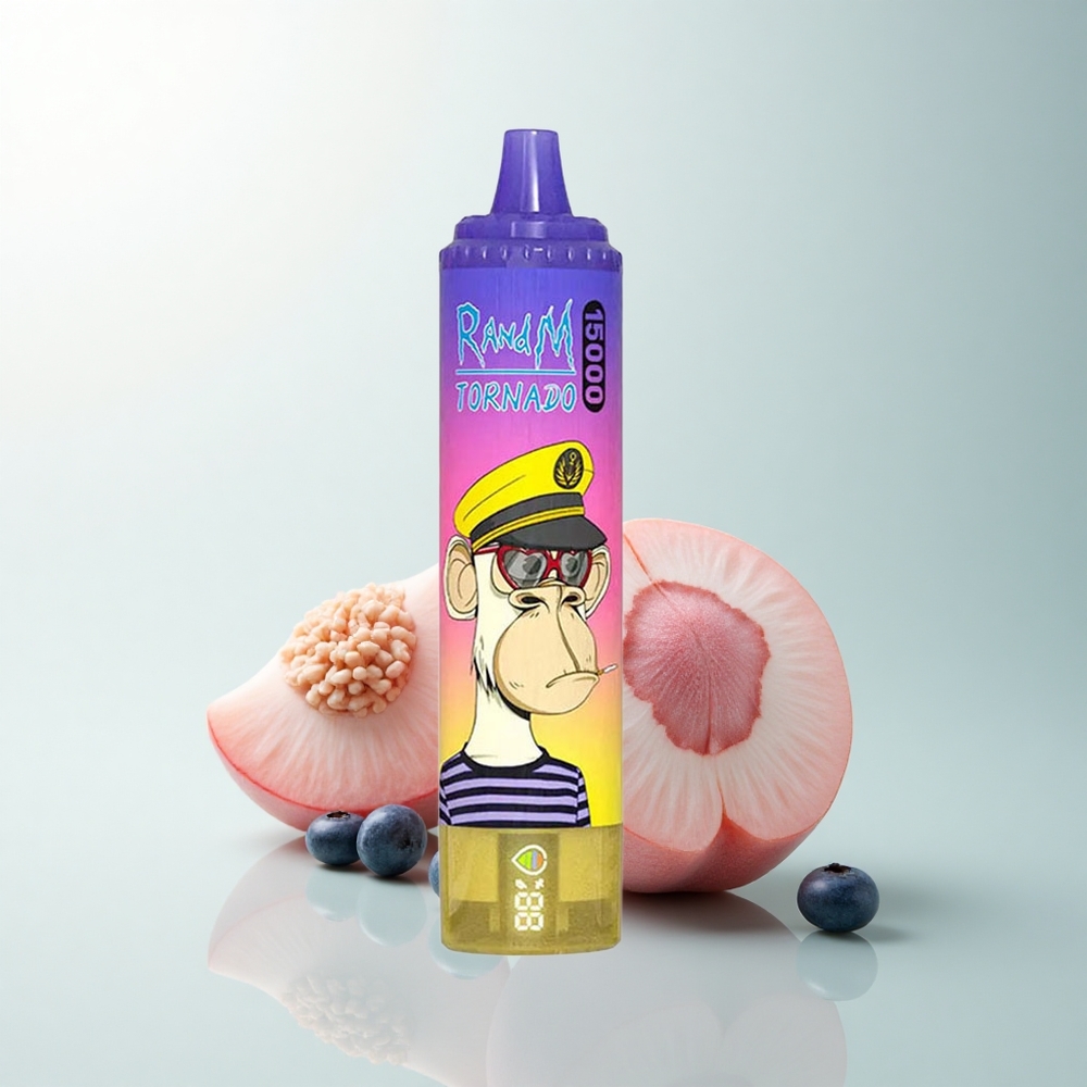 RandM Fumot Tornado 15000 Puffs Bonbon Pêche Myrtille Mesh 25ml Type-C