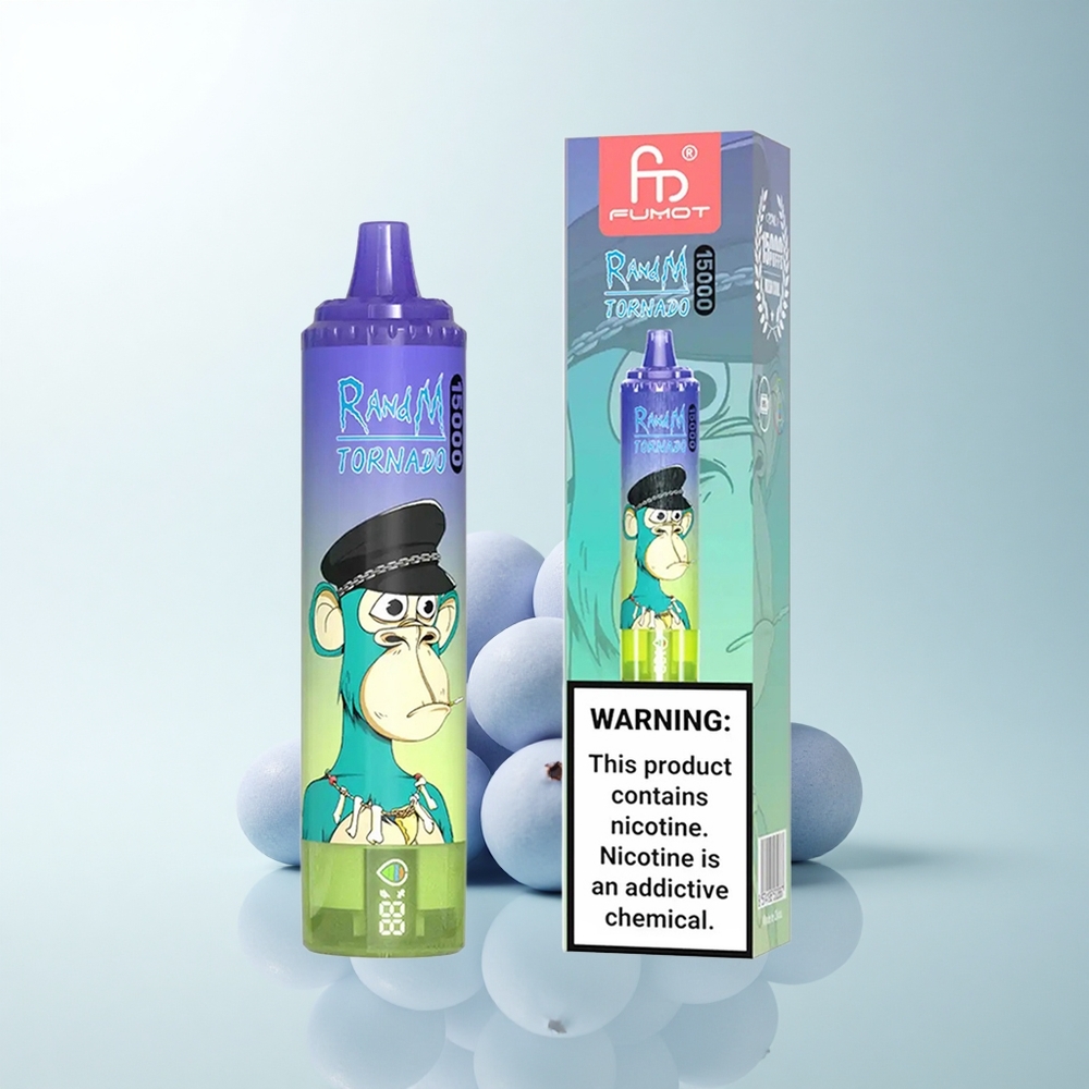 RandM Fumot Tornado 15000 Puffs Chewing Bulle Myrtille 25ml 850mAh Type-C