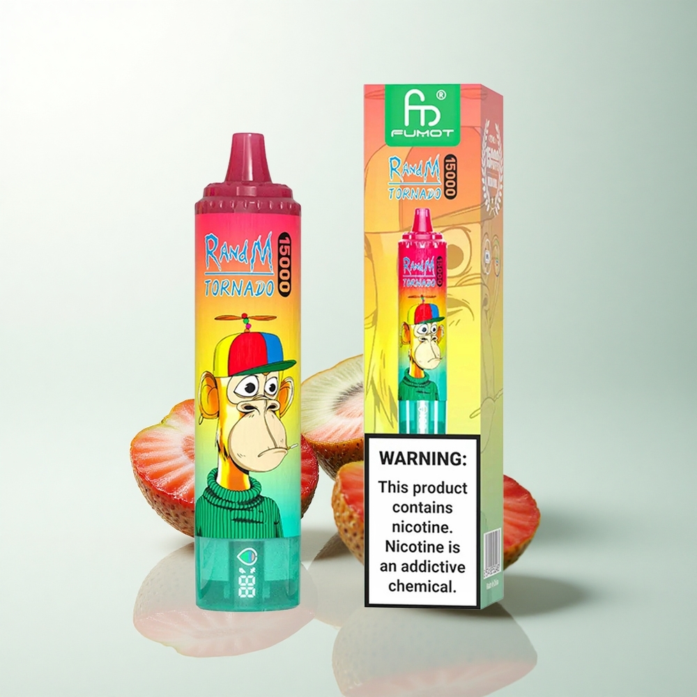 RandM Fumot Tornado 15000 Puffs Fraise Kiwi 25ml 0.9 Ohm Mesh