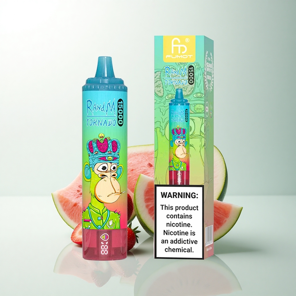 RandM Fumot Tornado 15000 Puffs Fraise Pastèque Rechargeable Type-C 25ml