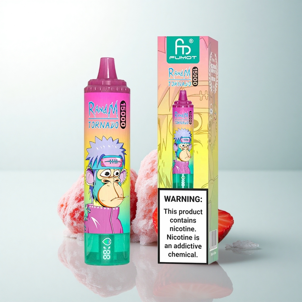 RandM Fumot Tornado 15000 Puffs Glace à la Fraise 25ml Mesh Type-C