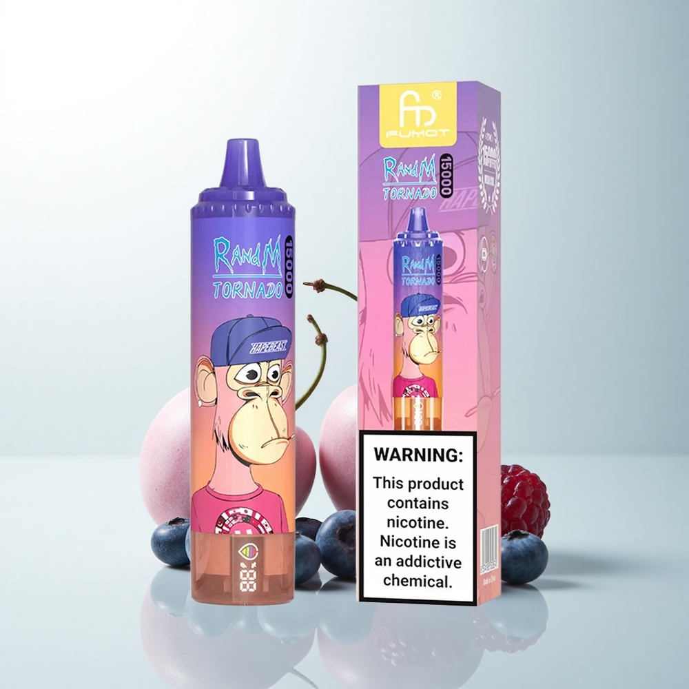 RandM Fumot Tornado 15000 Puffs Myrtille Cerise Canneberge 25ml 850mAh Type-C