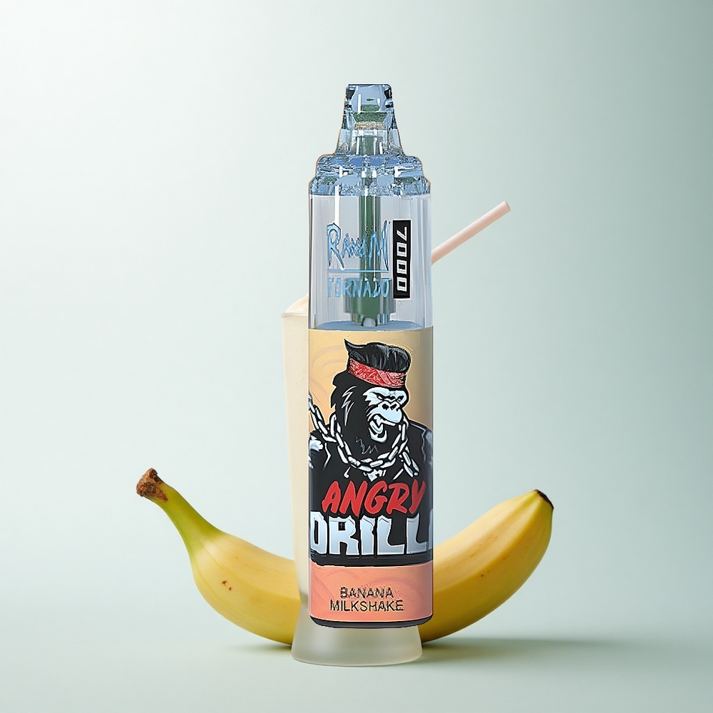 RandM Fumot Tornado 7000 Puffs Banane Milk-Shake Type-C Lumière RGB