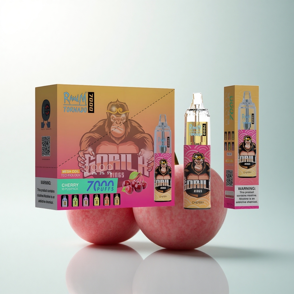 RandM Fumot Tornado 7000 Puffs Cerise Lumineuse Type-C 5%