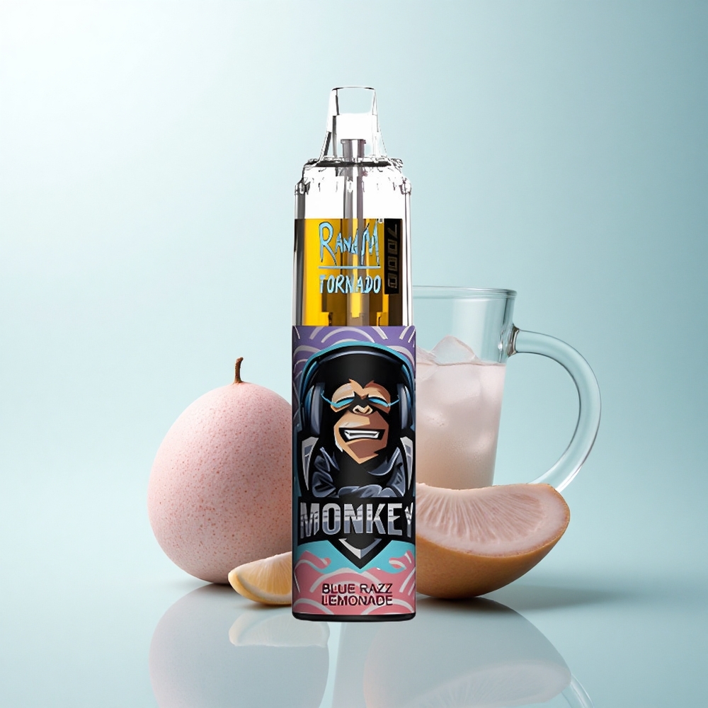 RandM Fumot Tornado 7000 Puffs Citronnade Bleue Framboise avec 14 ML et Lumière RGB