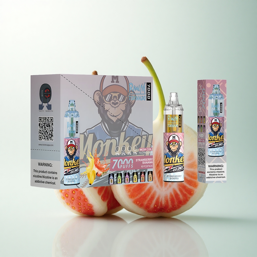 RandM Fumot Tornado 7000 Puffs Fraise Banane 14ML Mesh Type-C