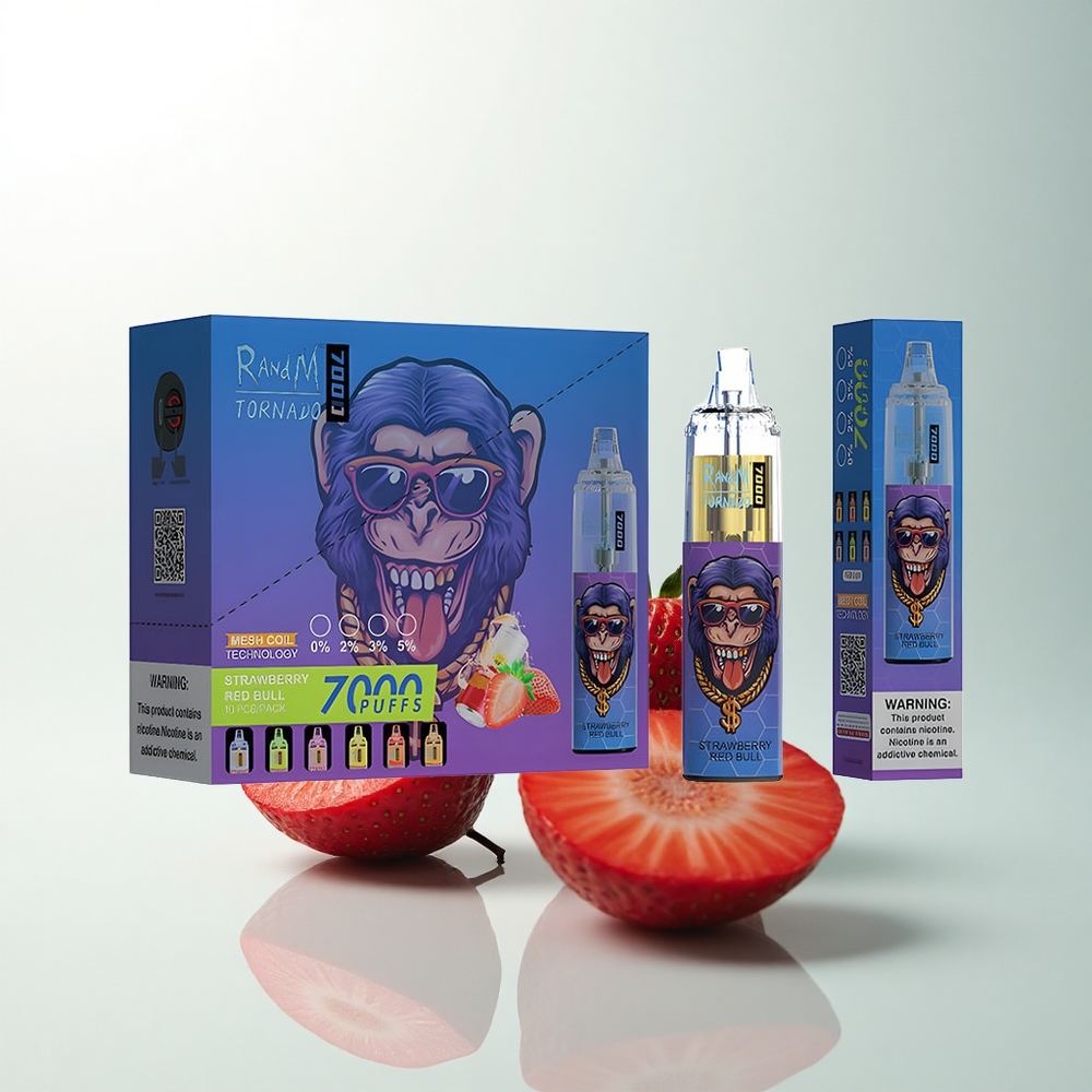 RandM Fumot Tornado 7000 Puffs Fraise Red Bull 14ML Mesh Type-C