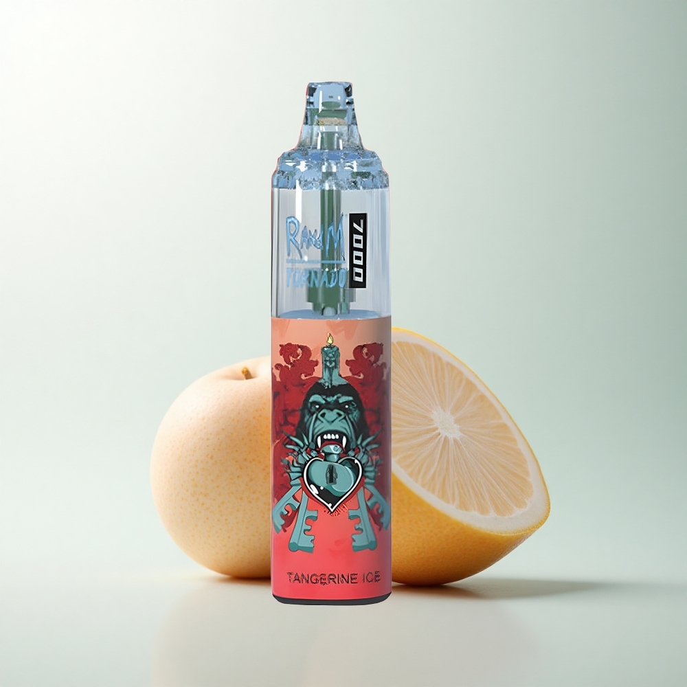 RandM Fumot Tornado 7000 Puffs Glace Mandarine à la Menthe avec Batterie 850 MAH et Lumière RGB