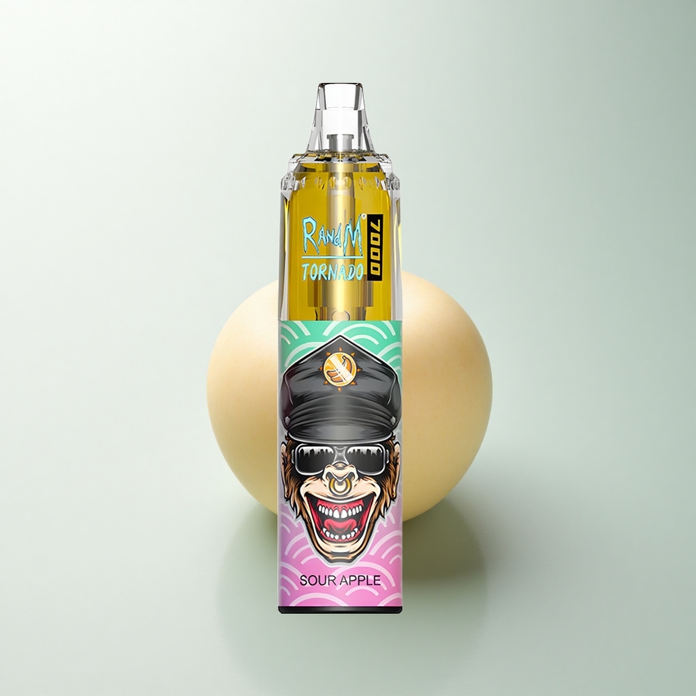 RandM Fumot Tornado 7000 Puffs Pomme Acidulée 14ML Type-C Lumière RGB