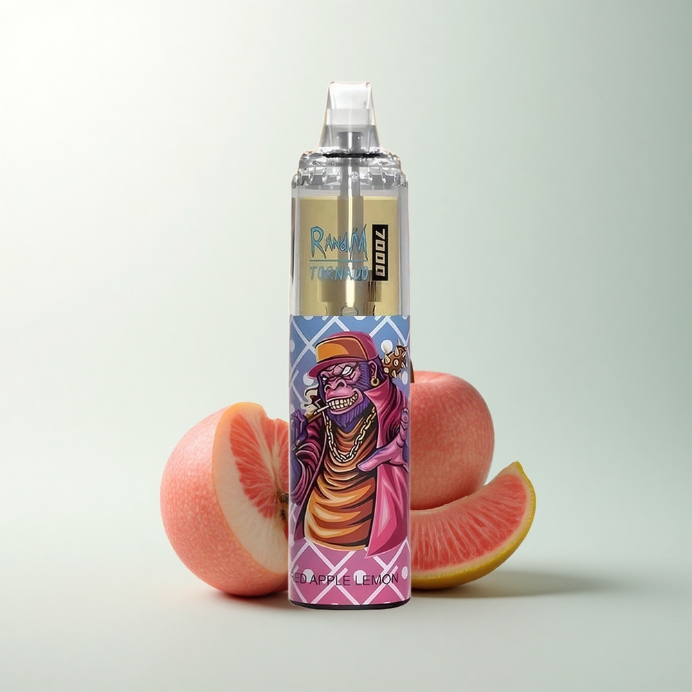 RandM Fumot Tornado 7000 Puffs Pomme Rouge Citron avec Batterie 850 MAH et Lumière RGB