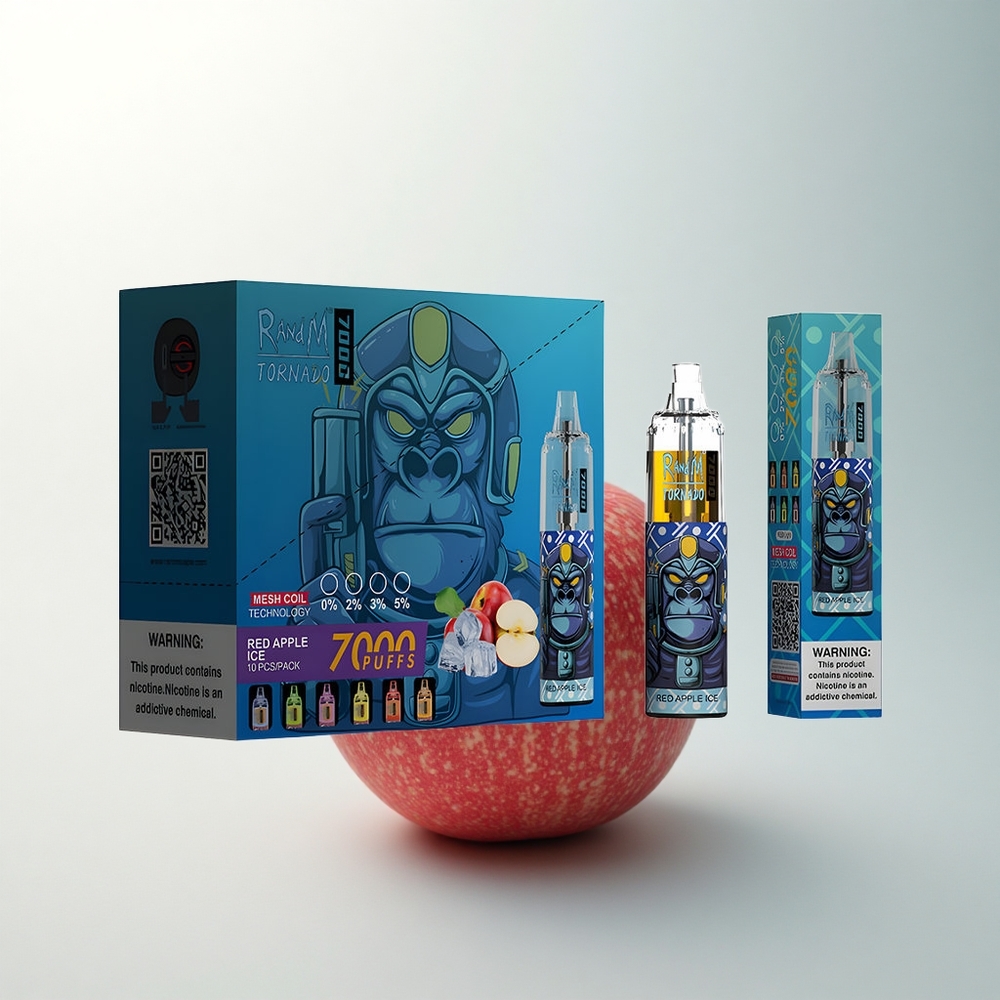 RandM Fumot Tornado 7000 Puffs Pomme Rouge Glacée 14ML Mesh Type-C