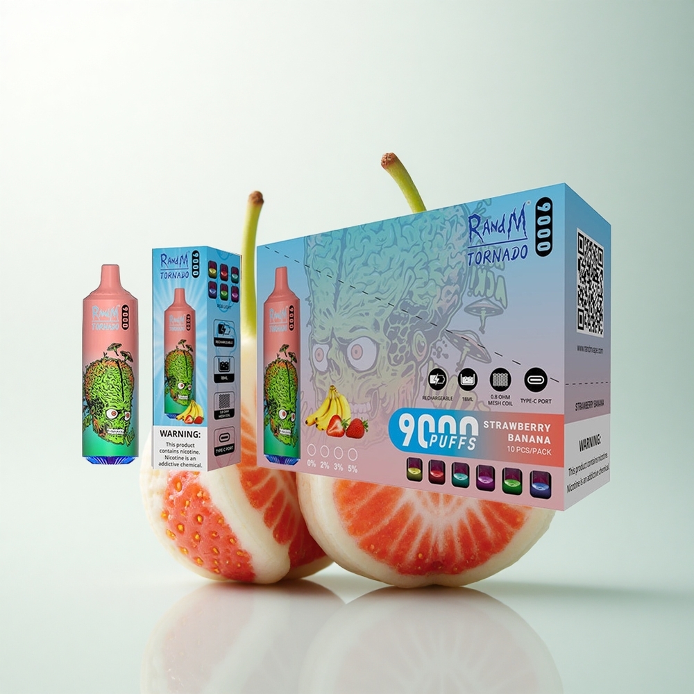RandM Fumot Tornado 9000 Puffs Banane-Fraise 9000 Puffs 18 mL Mesh