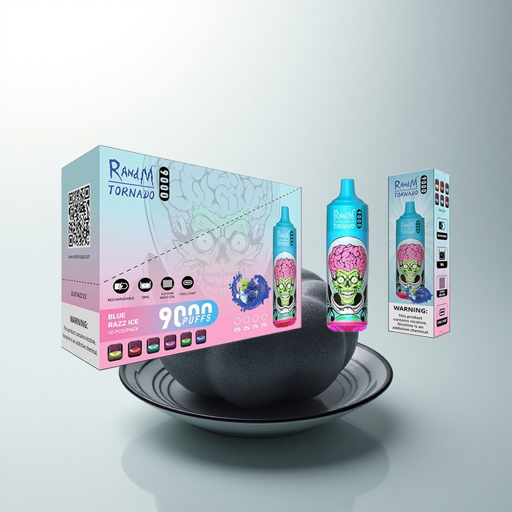 RandM Fumot Tornado 9000 Puffs Dragon Noir Glace - 18 mL - 850 mAh - Coil Mesh