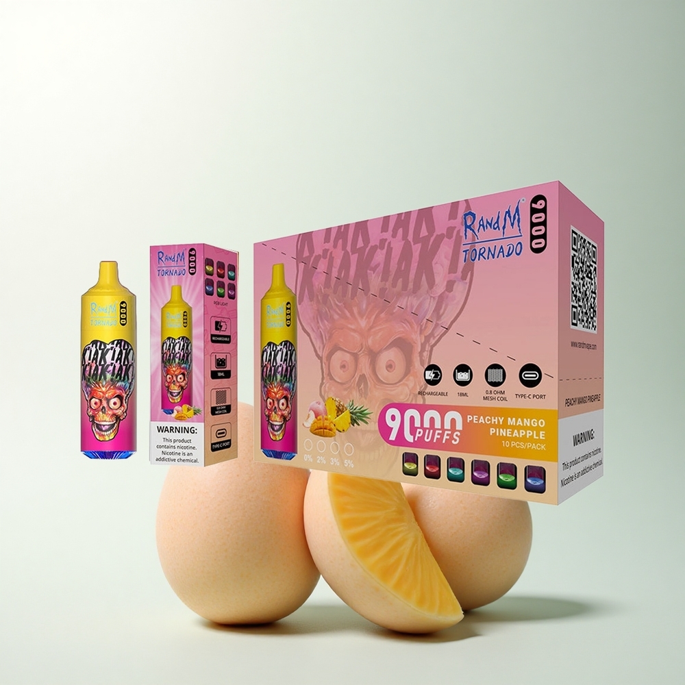 RandM Fumot Tornado 9000 Puffs Pêche Mangue Ananas 9000 Puffs 18 mL Écran RGB