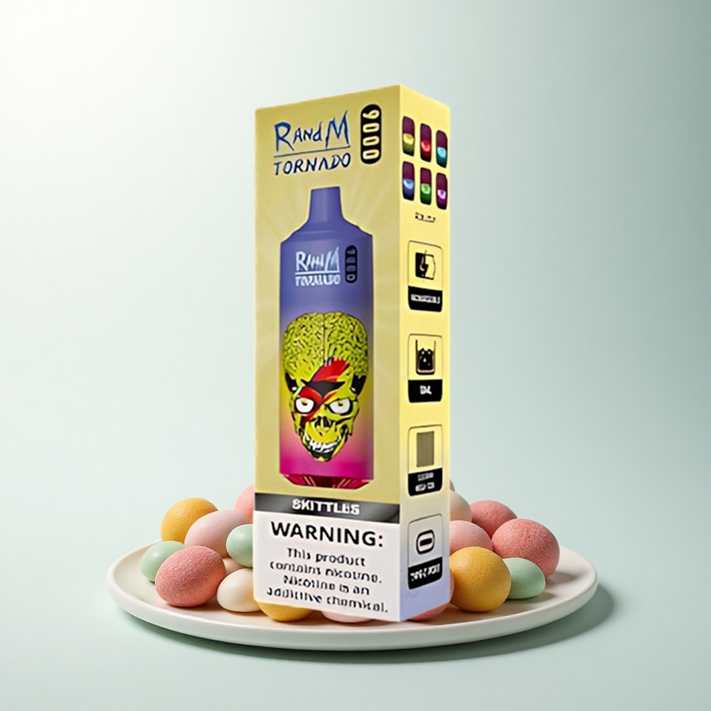 RandM Fumot Tornado 9000 Puffs Éclats de Couleurs Rechargeable 850 mAh Écran RGB