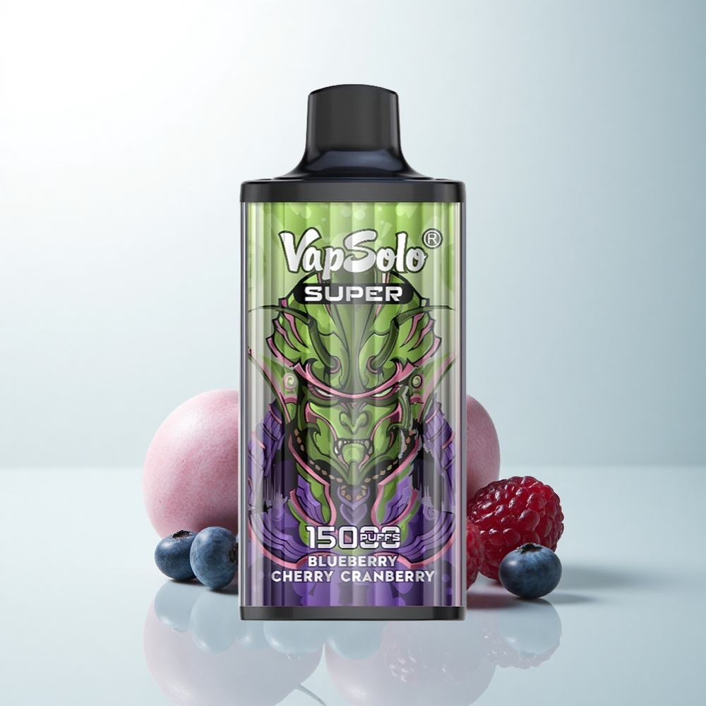Vapsolo Super 15000 Puffs Myrtille Cerise Canneberge 40ml Type-C 850mah