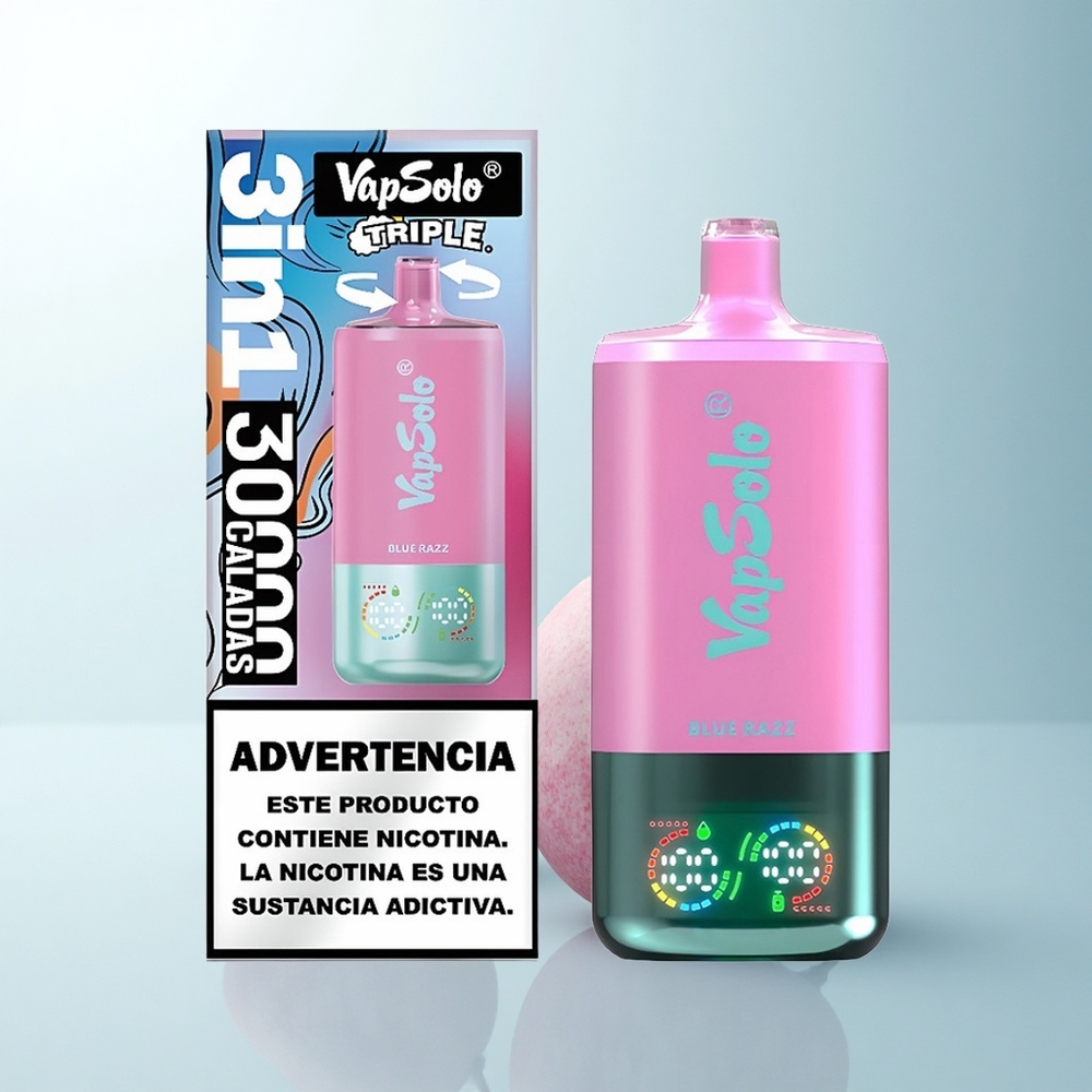Vapsolo Triple 30000 Puffs Bleu Framboise Triple 40ml Type-C